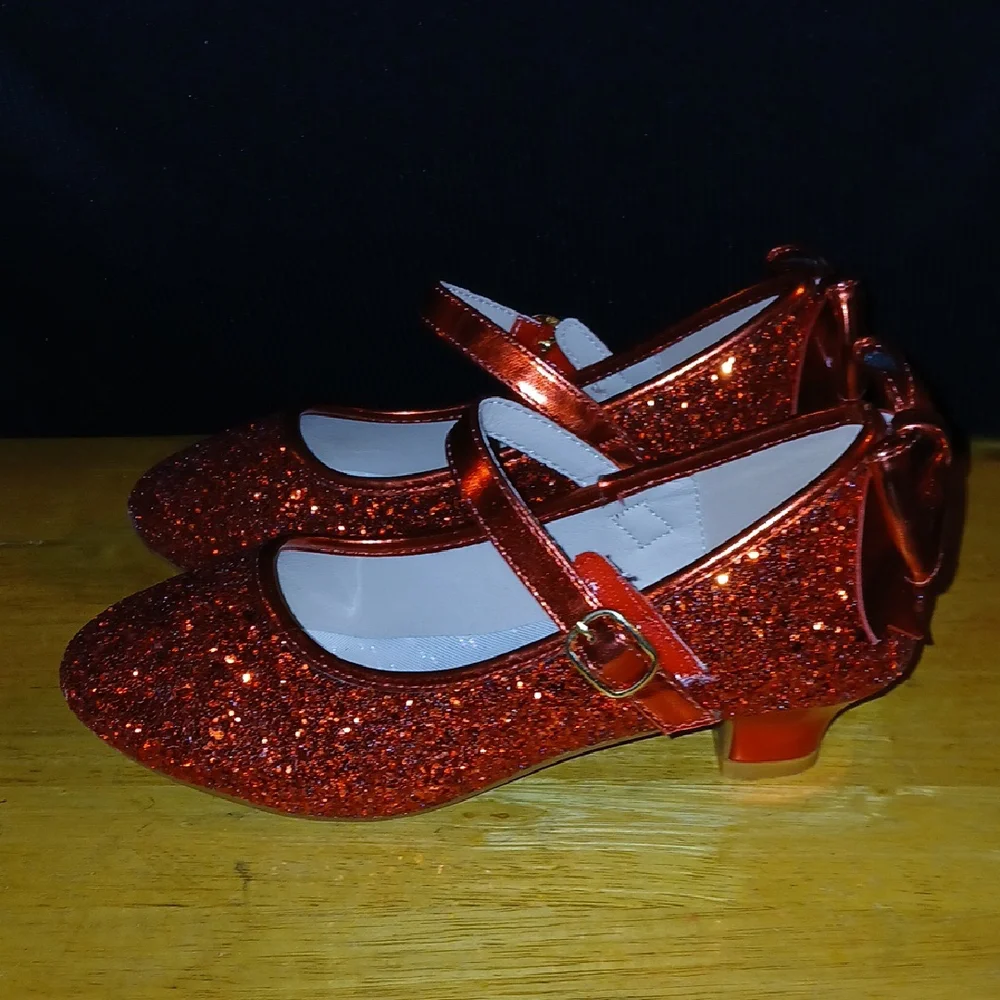 Dufannie Glittery Red Kids Shoes with Bow